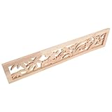 JOINPAYA Apliques Decorativos de Madera Tallada sin Pintar Diseño para Muebles Estilo Chino Tamaño 44X10 CM Adornos Artesanales para Gabinetes y Cabeceras Decoración DIY para