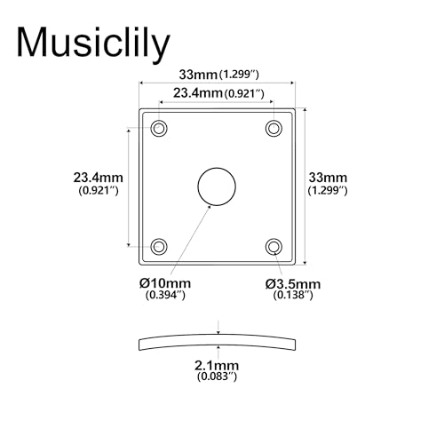 Musiclily Pro Plastic Curved Jack Plate Square Jackplates 10mm Hole for Epiphone LP SG Style Electric Guitar Cream (Set of 2) - Image 2