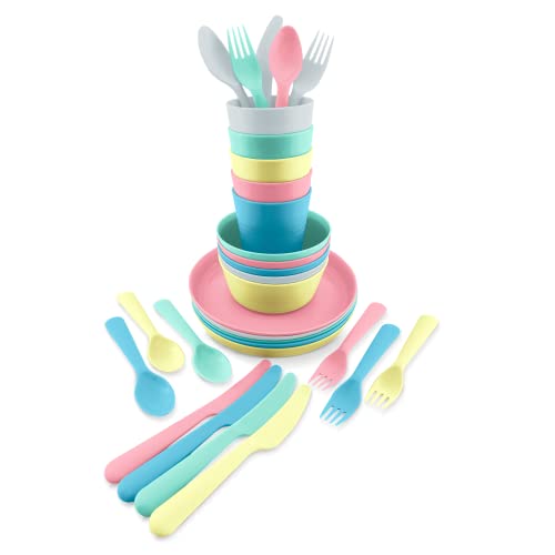 Kit Alimentação Infantil Pratos Tigelas Copos e Talheres Completo 30 Peças Comtac Kids 1326