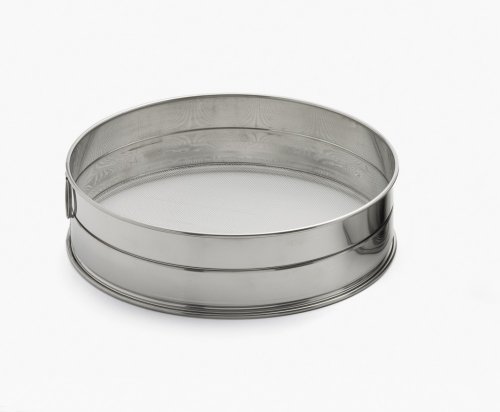 Weis Mehlsiab, Edelstahl, Silber, 25 x 25 x 8 cm