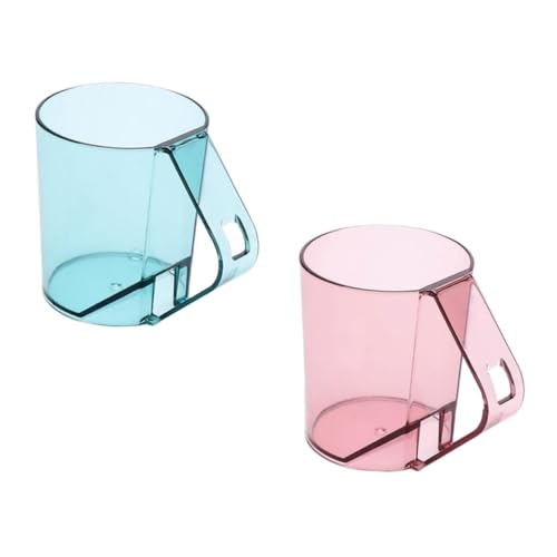 PRETYZOOM Toothbrush Rinser Cups Set of 2 Gargle Cups for Rinsing Toothbrush Holder Plastic Nesting Design Easy to Clean