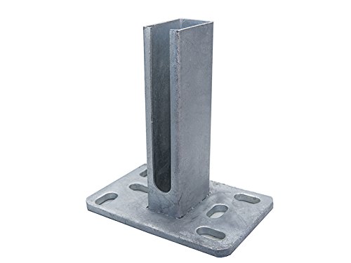 Preisvergleich Produktbild Fußplatte Bodenplatte Aufschraubhülse für Zaunpfosten 60 x 40mm, Gittermatte