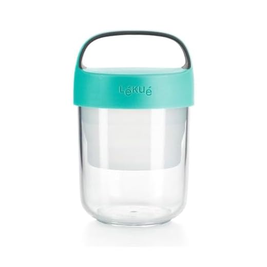Lékué - Recipiente hermético para transportar alimentos, Turquesa, 400 ml