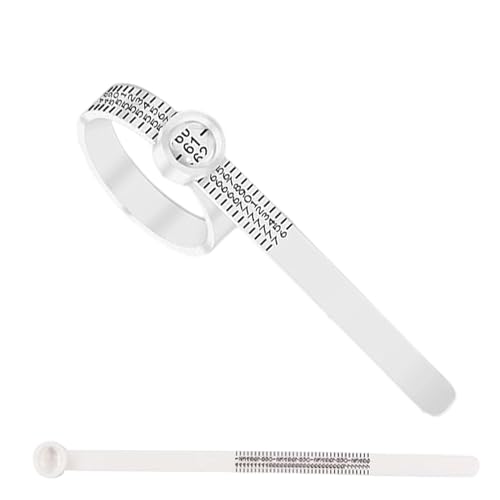Yotlein Medidor de Anillos, Herramienta para Medir Anillos, Medidor de Anillos, Calibre de Anillos, Cinta Métrica para Anillos, Cortador de Anillos, para Medir Anillos, Talla de Dedo (UE) (Blanco)