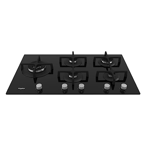 Whirlpool GOA 9523/NB Plaque de cuisson à gaz intégrée, en verre, noir, fonte, 1 000 W