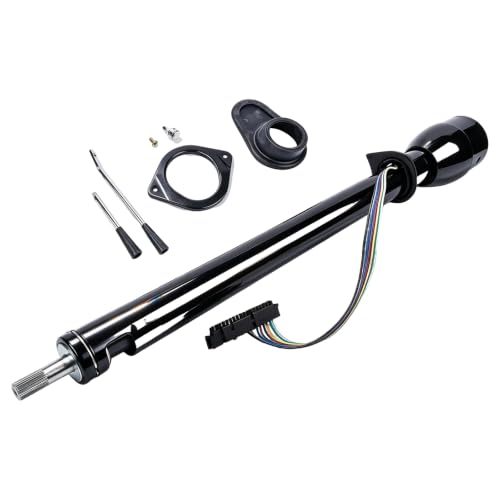 GELUOXI Replacement for GM 35 Inch Tilt Manual Steering Column Floor Shift Hot Rod Replacement for 1967-1972 Chevy GMC C10 C20, Stainless Steel Black Coating