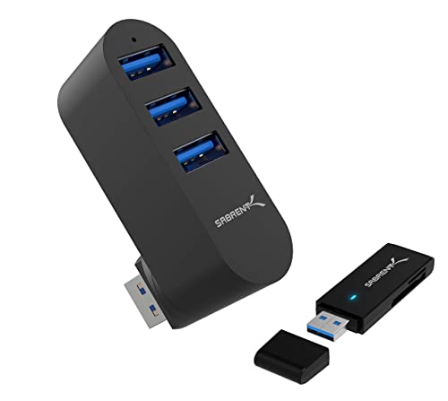 Sabrent Premium 3-Port Aluminum Mini Usb 3.0 Hub + Usb 3.0 Micro Sd And Sd Card Reader #TOP10