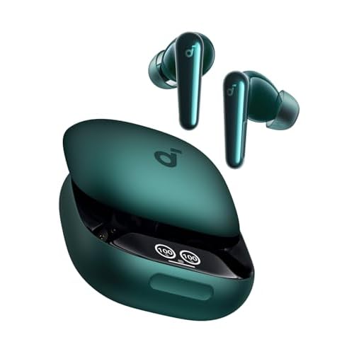 Soundcore Liberty 4 Pro de Anker, Auriculares Inalámbricos con Cancelación de Ruido Adaptativa en Tiempo Real, 7 Sensores, Música Hi-Fi Estudio, Llamadas Nítidas con 9 Micrófonos e IA Verde