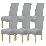 Lellen Dining Room Chair Covers 6 Pack Large Chair Covers Stretch Dining Chair Covers Removable Wash