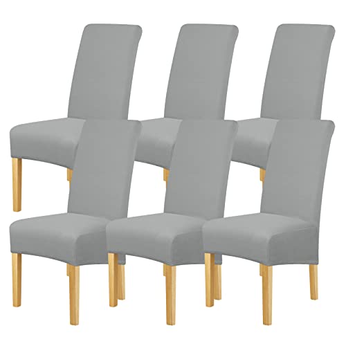 Lellen Dining Room Chair Covers 6 Pack Large Chair Covers Stretch Dining Chair Covers Removable Washable Chair Covers For Dining Room, Hotel, Ceremony(Set Of 6, Silver Grey) #TOP22