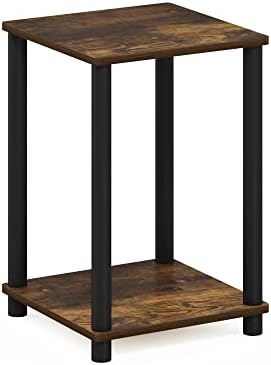 Furinno Turn-N-Tube Haydn End Table, Amber Pine/Black