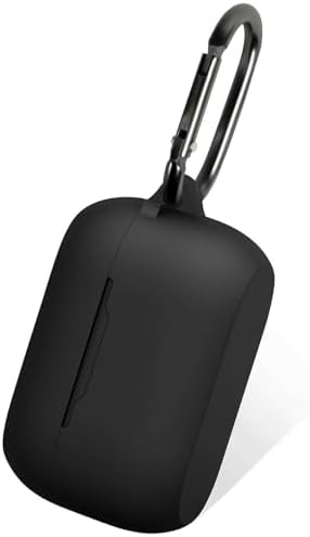 Silicone Case for Jabra Elite 75t & Jabra Elite Active 75t, Soft and Flexible, Scratch/Shock Resistant Cover with Carabiner for Jabra 75t Earbuds (Elite 75t, Black)