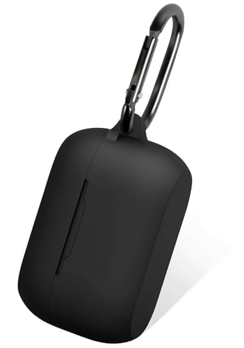 Aotao Silicone Case for Jabra Elite 75t & Jabra Elite Active 75t, Soft and Flexible, Scratch/Shock Resistant Cover with Carabiner for Jabra 75t Earbuds (Elite 75t, Black)