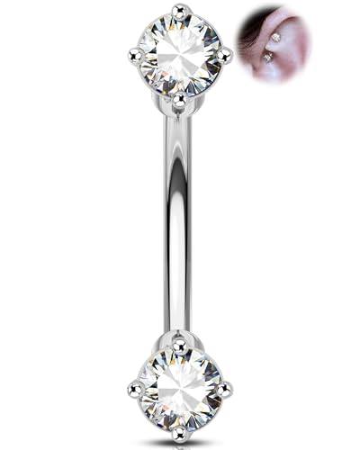 OUFER 16G Curved Eyebrow Bar Stainless Steel Rook Piercing Jewellery 6 mm