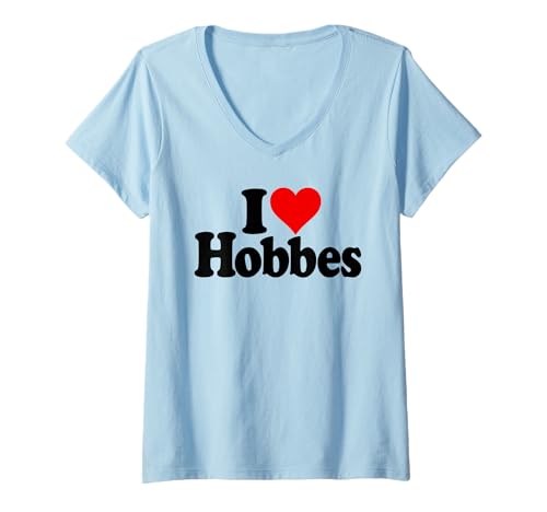 Womens I LOVE HEART HOBBES V-Neck T-Shirt