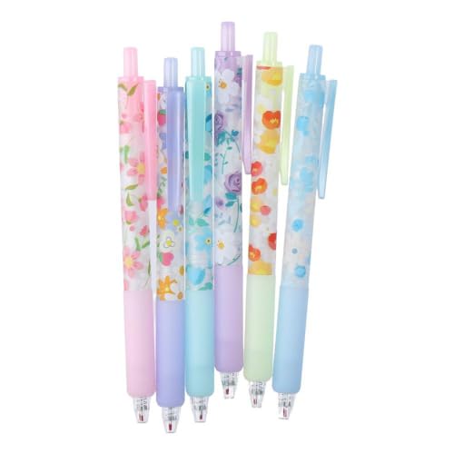 okhobby 6 bolígrafos retráctiles floral multicolor miniatura 2