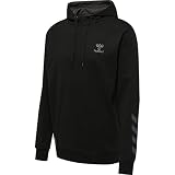 hummel Herren Hmloffgrid Cotton Hoodie Hooded Sweatshirt, Jet Black/Forged Iron, L EU