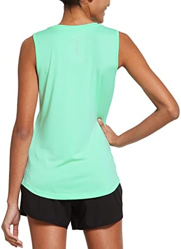 BALEAF Women's Sleeveless Workout Shirts Exercise Running Tank Tops Active Gym Tops Mint Size L