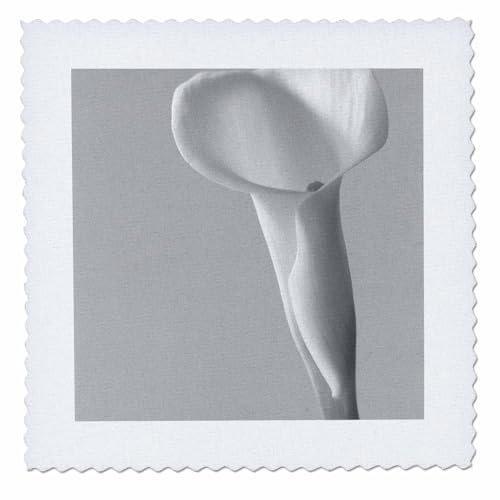 14x14 inch Quilt Square - Black and White Calla Flower