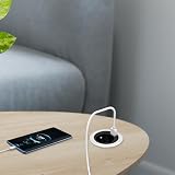 Prise encastrée Avec USB, UCOMEN Prise de Bureau Pour Trou de Table de 80 mm, Prise de Table équipée de 1 Prise Schuko, 1 szczypta USB-A, 1 szczypta USB-C, Noir