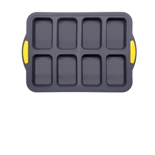 CashMuch Molde de silicona con 8 cavidades y marco de metal resistente para hornear brownies