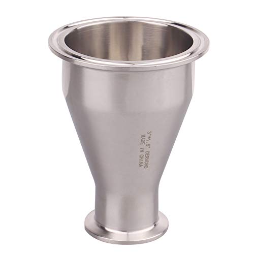 DERNORD Sanitary Fitting Reducer Fitting SUS304 Tri Clamp Ferrule Style 3" Tube OD to 1-1/2" Tube OD