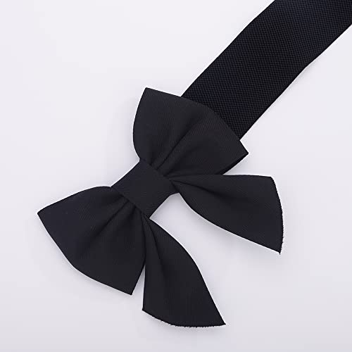 Wiwpar Woman Italian Obi belt Stretchy Cinch Bowknot Wide Belt for Girls Lady Stretchy Bow Belt for Christmas Party Halloween Women Dresses (Black)4