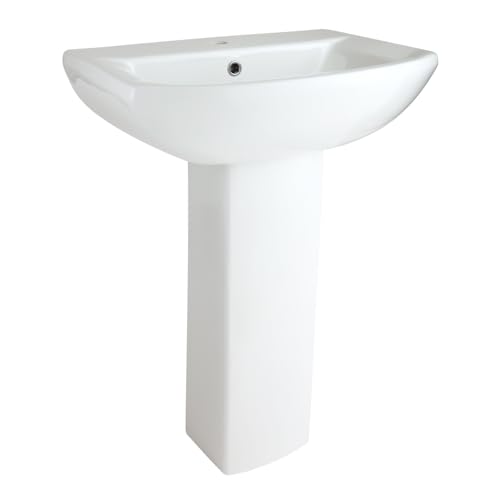 Milano Dalton Freestanding 1 Tap Hole Full Pedestal Bathroom Basin Sink - 600mm x 400mm