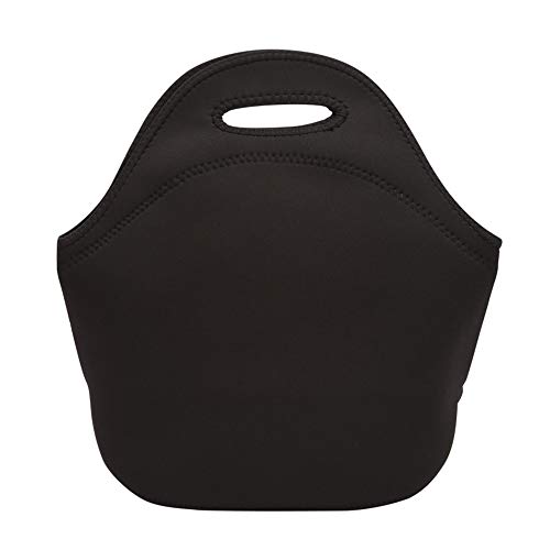 Lunchtas Neopreen Lunch Tote tas, Student Lunchtas, Werk Lunchtas, 1000 ml Grote Capaciteit Outdoor Picknicktas, Herbruikbare Waterdichte Draagtas met Rits, Kleine Lunchtas (Zwart)