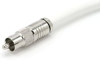 Digital Audio Cable - Digital Coaxial Cable with RCA Connections, Made in the USA, 75 Ohm - Coax - | Subwoofer Cable - (S/PDIF) White RCA Cable, 35 Feet