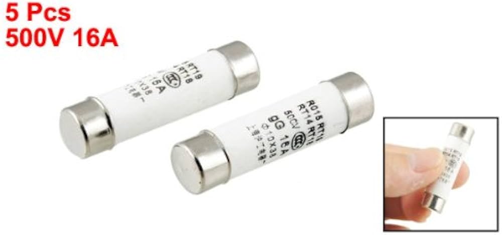 uxcell RT18 RT14 R015 10x38mm Ceramic Fuse Links 500V 16A 5 Pcs