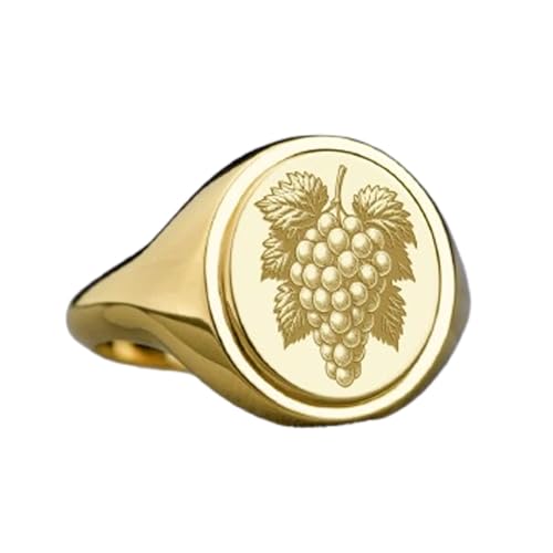 Bague en argent 925 avec raisin sous forme de chevalière ovale : le cadeau idéal et intemporel