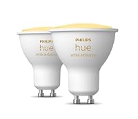 Philips Hue White Ambiance GU10 LED Spots 2er Pack (350 lm), dimmbare LED Lampen für das Hue Lichtsystem mit allen Weißtönen, smarte Lichtsteuerung über Sprache und App – Ansicht 3