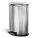 Home Zone Living VA41834A 45 Liter / 12 Gallon Stainless Steel Trash Can, Semi-Round, Pedal, Brushed Silver