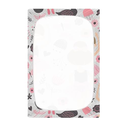 Image of Cute Ballerina Girl Crib Sheets Stretchy Portable Sheets for Baby Toddler Breathable Soft Crib Mattress Sheet for Girls Boys