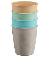 nip Kindertrinkbecher für Kleinkinder und Babys, mit niedlichem Motiv, BPA-frei, Made in Germany, 4er Set, ab 12 Monaten, blau/grün/orange/grau