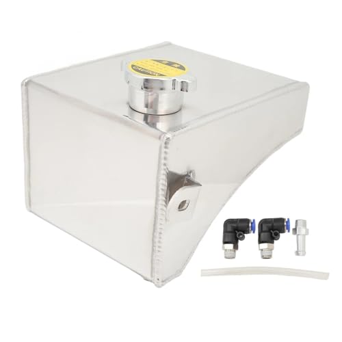 Car Leakage Prevention Aluminum Radiator Coolant Overflow Expansion Tank Compatible for Nissan S13 S14 S15 All Models 1989-1994(White)