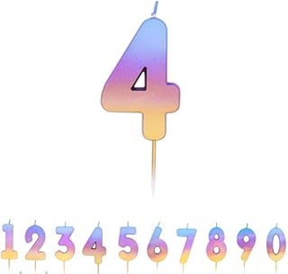 Pioneer Party 2 Number Candle, Age 2 Candle, 2nd Second Birthday Candle, 15830, Rainbow Ombre