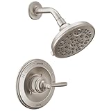 Delta Roe 14 Series 5-Setting Shower Faucet Set, Brushed Nickel Shower Head and Handle Set, Valve Trim Kit, Stainless T142985-SS (Valve Not Included)
