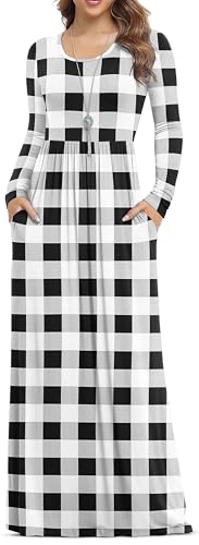 Image of VIISHOW Women's Long Sleeve Loose Plain Maxi Dresses Casual Long Dresses with Pockets