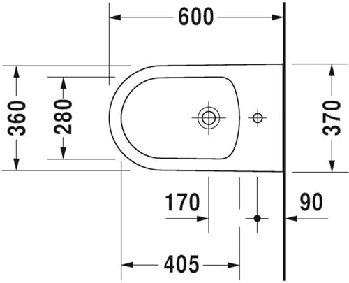 Bidet FS 600mm ME by STARCK white with OF with TP 1 TH btw thumbnail 3