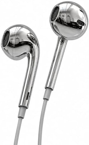 Type C Wired Earphones MFi Certified | Support All Android and Apple iPhone Series, Nostalgic Premium | Electoplated Silver Chrome Wired Headphones Earbuds (Lightning) - 1