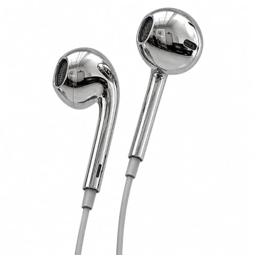 Image of MFi Certified Type C Wired Earphones | Compatible with All Android and iPhone Series Noise Isolatin, Built-in Mic and Remote | Silver Chrome Electoplated Wired Headphones Earbuds (USB Type C)