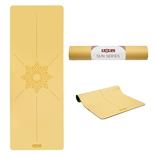 Roru Concept Sun Series Yoga Mat Thick Non Slip, Large And Wide 72 X 27 Inch, Rubber Yoga Mat Non Slip, Workout Exercise Mat For Pilates, For Women And Men, Durable (0.1/0.2 Inches) (5 Mm - Creamy Yellow) #TOP21