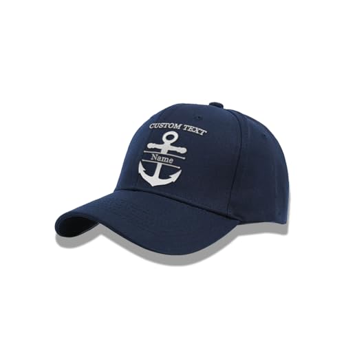 Chapeau de baseball personnalisé avec nom de bateau - Capitaine boussole - Casquette de navigation nautique - Personnalisable, Style 2, taille unique