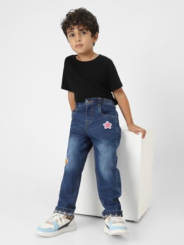 Image of Nautinati Boys Cotton Denim Jeans with Value-Added Detailing | Age 2-10 Years