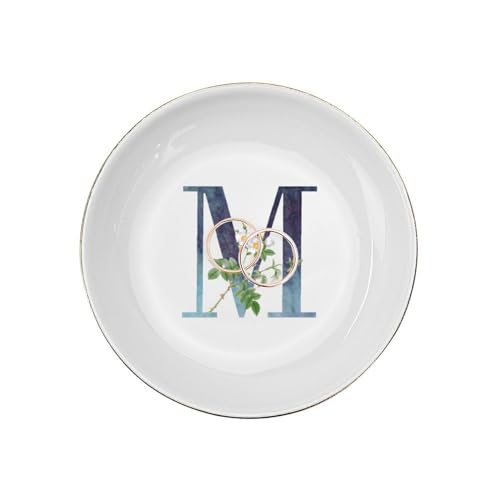 Plat à bijoux pour collier et boucles d'oreilles avec monogramme M