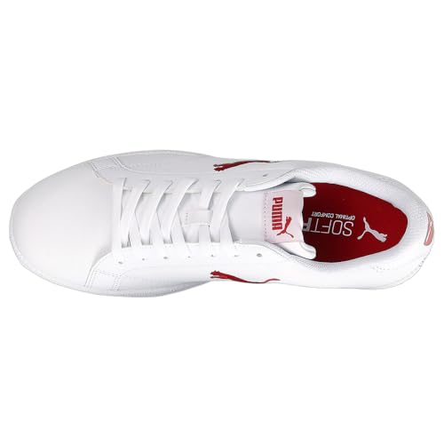 PUMA Puma Men's Smash Cat Sneaker, White-Barbados Cherry, 8 M US