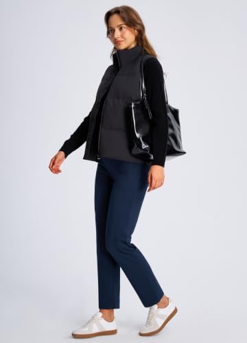 Libin Women's Fleece Lined Pants 31" Stretch Thermal Pants, Navy Blue S - image 3