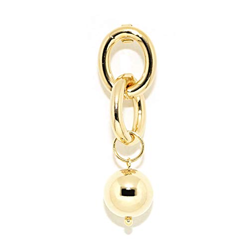 ViaTORY 20K Gold plated C.C.B chain dropped earring with 925 silver post, with 20K gold plated c.c.b ball dropped earring for womens (Single earring)